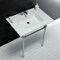 Fauceture KVPB31227W41 Dreyfuss 31" Console Sink W/SS Leg (4", 3 Hole), Wht/Chrome KVPB31227W41 - alternate 3